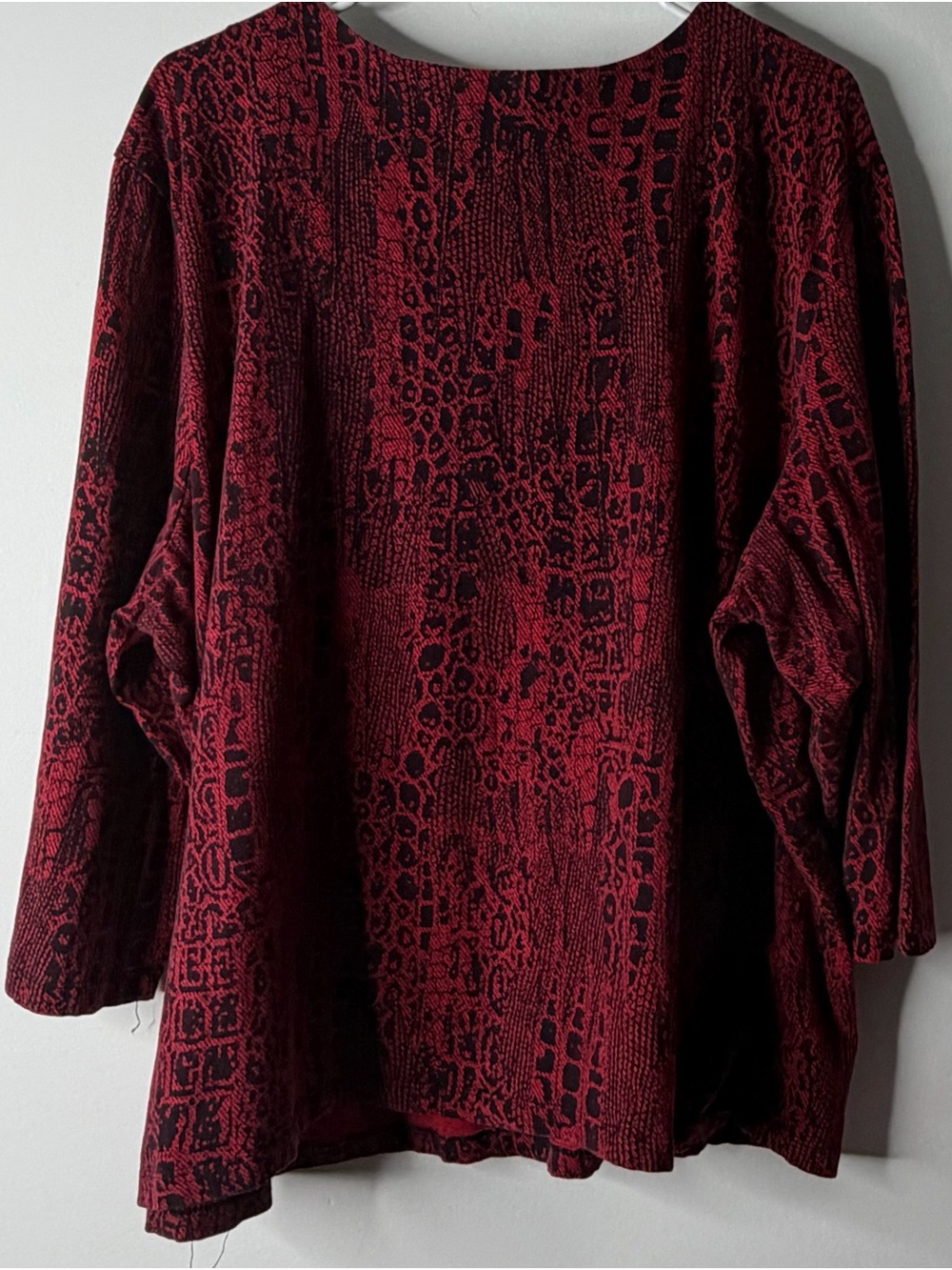 Ruby Rd. Red Patterned Jewel-Neck Tunic - Picture 3 of 4